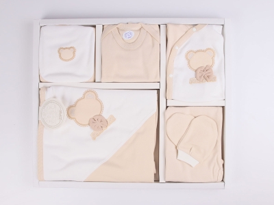 Ayıcık Baskılı Erkek Bebe Hastane Çıkışı 10lü Set
