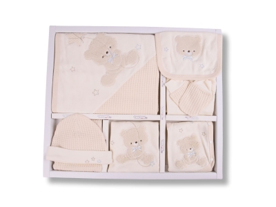 Ayıcık Baskılı Erkek Bebe Hastane Çıkışı 10lü Set