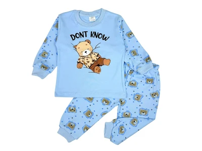 Ayıcık Baskılı Erkek Bebe Pijama Takım
