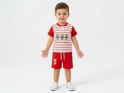 Ayıcık Baskılı Erkek Bebe Takım 