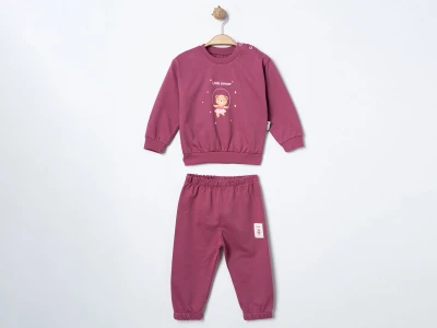 Toptan ÇITIR KİDS Ayıcık Baskılı Kız Bebe Takım  - Toptan Çocuk Giyim Beniz Kids