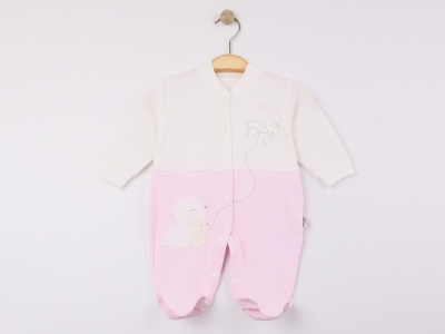 Ayıcık Baskılı Kız Bebe Tulum