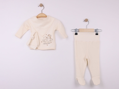 Ayıcık Baskılı Yeni Doğan Bebe 5li Set