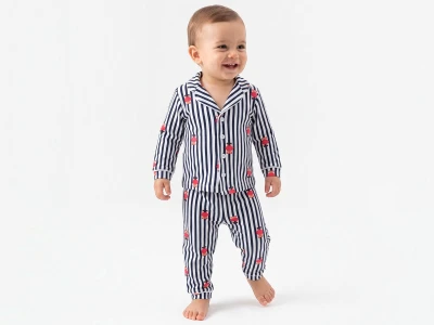 Toptan DOLAŞ Ayıcık Desenli Çizgili Erkek Bebe Pijama Takım  - Toptan Çocuk Giyim Beniz Kids