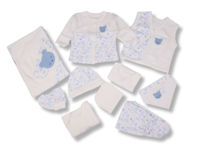 Ayıcık Desenli Erkek Bebe 10lu Hastane Çıkış Set