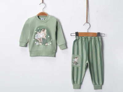 Ayıcık Desenli Erkek Bebe Pijama Takım