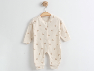 Ayıcık Desenli Raporlu Erkek Bebe Tulum