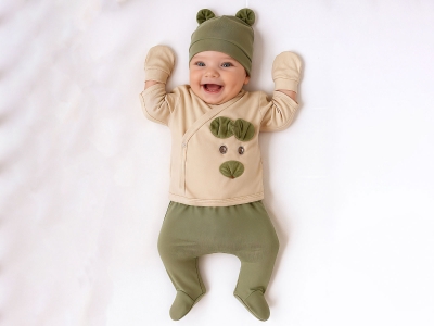 Ayıcık Nakışlı 5li Erkek Zıbın Set