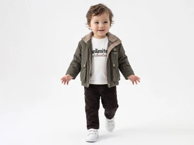 Toptan CANÖZ Ayıcık Nakışlı Ceketli Üçlü Erkek Takım - Toptan Çocuk Giyim Beniz Kids