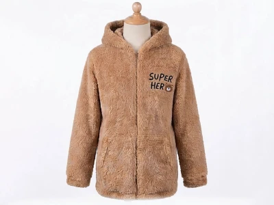 Toptan STAR POP Ayıcık Nakışlı Well Soft Peluş Erkek Hırka  - Toptan Çocuk Giyim Beniz Kids