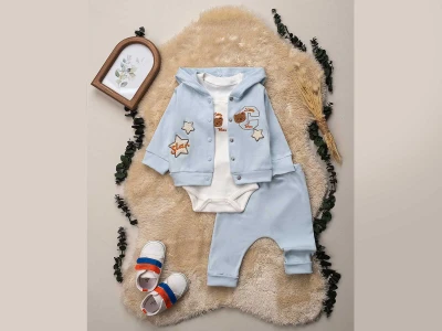 Ayıcıklı Erkek Bebe Takım 