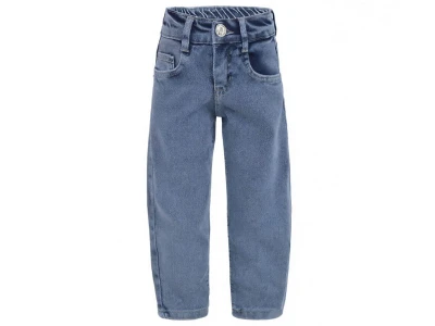 Toptan SERCİNO Baggy Kız Kot Pantolon AÇIKMAVİ - Beniz Bebe