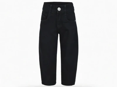 Toptan SERCİNO Baggy Kız Kot Pantolon SİYAH - Beniz Bebe