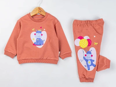 Toptan COMİX Ballon Baskılı Kız Bebek Takım - Toptan Çocuk Giyim Beniz Kids