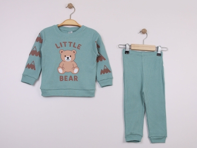 Bear Baskılı Erkek Bebe Takım