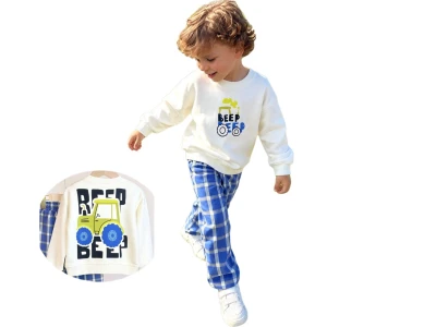 Toptan UNİCORN Beep Baskılı 3 İp Şardonsuz Erkek Takım - Toptan Çocuk Giyim Beniz Kids
