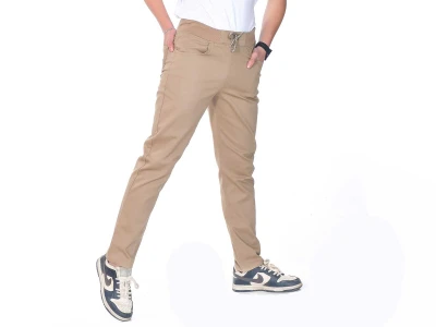 Bej Renk Düz Paça Unisex Kompakt Tek Alt 