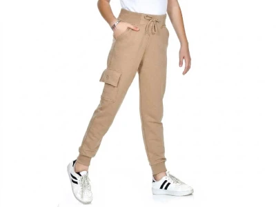 Bej Renk Lastikli Paça Komando Cepli Unisex Kompakt Okul Tek Alt 