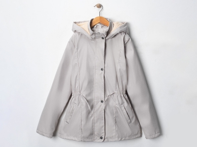 Toptan CARİNO Beli Lastikli Kız Mont Grey - Beniz Bebe