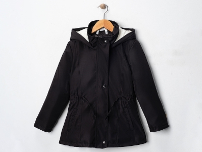 Toptan CARİNO Beli Lastikli Kız Mont Black - Beniz Bebe