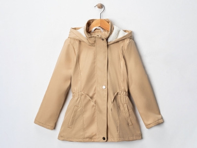Toptan CARİNO Beli Lastikli Kız Mont Brown - Beniz Bebe