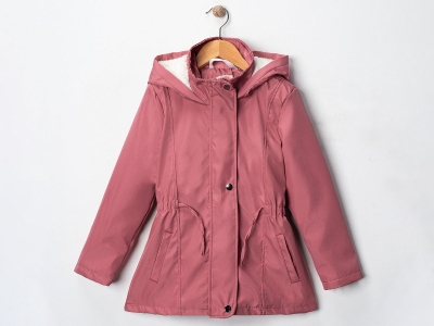 Toptan CARİNO Beli Lastikli Kız Mont Rose - Beniz Bebe
