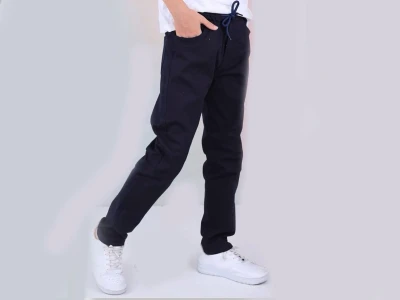 Toptan SLM Beli Lastikli Likralı Okul Pantolonu LACİVERT - Beniz Bebe