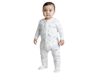 Biberon Desenli Raporlu Patikli Unisex Bebe Tulum