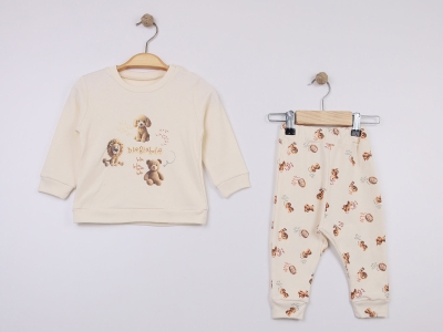 Bla Bla Baskılı Unisex Bebe Takım