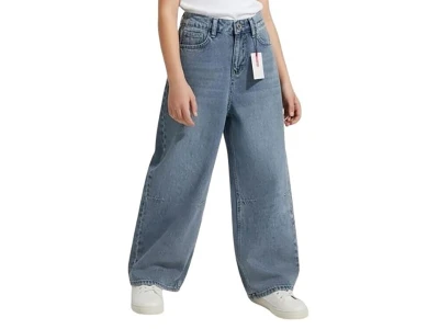 Toptan SLM Bol Paça Kız Çocuk Kot Pantolon - Toptan Çocuk Giyim Beniz Kids