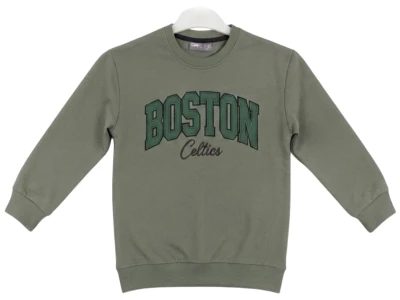 Boston Baskılı Erkek Sweat