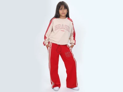 Toptan VIZVIZ Brasil Baskılı 2 İp Kız Takım  - Toptan Çocuk Giyim Beniz Kids