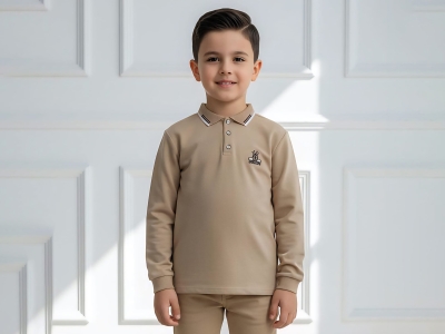 Brooklyn Baskılı Yakalı Erkek Sweat 