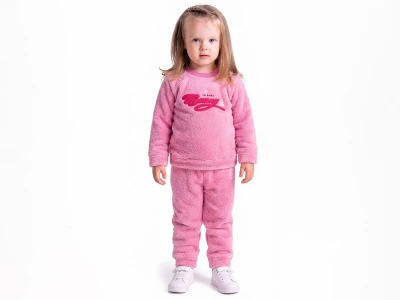 Toptan LİZARD Bunny Nakışlı Well Soft Peluş Kız Takım  - Toptan Çocuk Giyim Beniz Kids