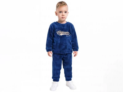 Toptan LİZARD California Nakışlı Well Soft Peluş Erkek Takım  - Toptan Çocuk Giyim Beniz Kids