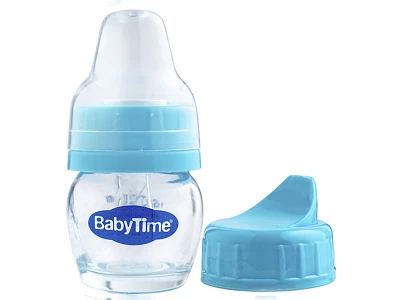Toptan BABY TİME Cam Alıştırma Bardağı 30 ML MAVİ - Beniz Bebe