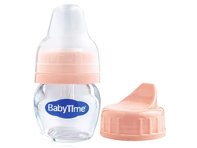 Toptan BABY TİME Cam Alıştırma Bardağı 30 ML PEMBE - Beniz Bebe