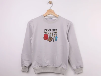 Toptan WENGE KİDS Camp Life Baskılı Erkek Sweat  - Toptan Çocuk Giyim Beniz Kids