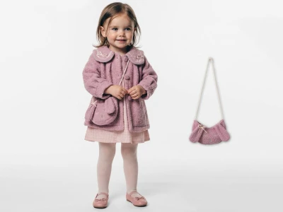 Toptan COCOSİSS Çanta Detay 3'lü Kız Çocuk Takım PEMBE - Beniz Bebe