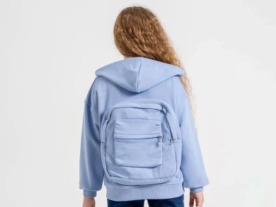 Toptan ÖZ BEBE Çanta Nakışlı Kız Sweat  - Toptan Çocuk Giyim Beniz Kids
