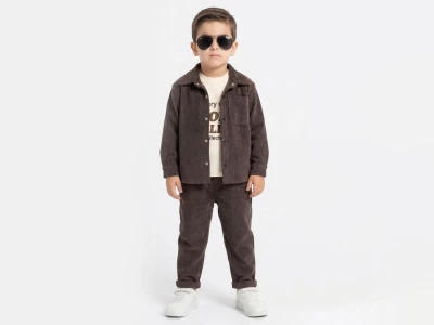 Toptan WEENY KİDS Ceketli 3'lü Erkek Çocuk Takım - Toptan Çocuk Giyim Beniz Kids