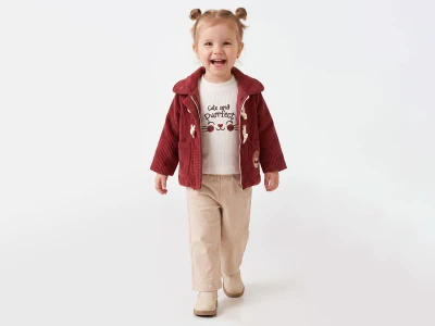 Toptan CANÖZ Ceketli 3'lü Kız Takım - Toptan Çocuk Giyim Beniz Kids
