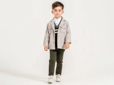 Toptan YAVRUCAK Ceketli 4'lü Erkek Çocuk Takım - Toptan Çocuk Giyim Beniz Kids