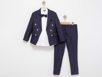 Ceketli Papyonlu Üçlü Erkek Takım