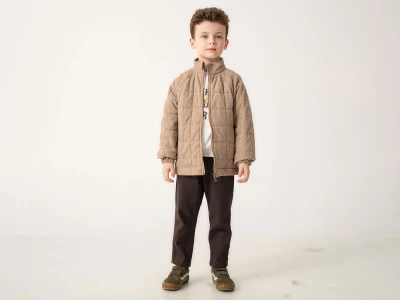 Toptan LESSOTTO Ceketli Üçlü Erkek Takım KAHVERENGİ - Beniz Bebe