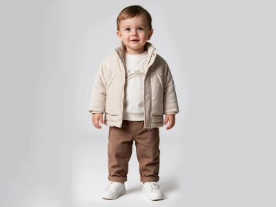 Toptan BEYAZ BEBEK Cep Detaylı 3'lü Erkek Bebek Takım - Toptan Çocuk Giyim Beniz Kids