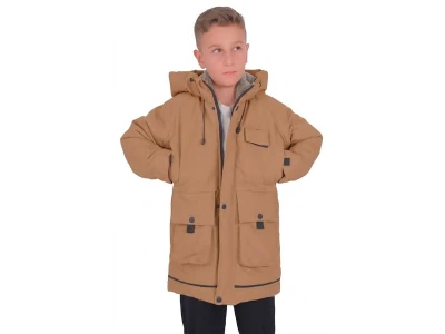 Toptan ROBİN Cepli Armalı Fermuarlı Kapşonlu Erkek Mont  - Toptan Çocuk Giyim Beniz Kids