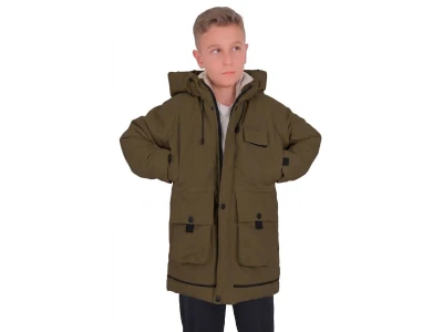 Toptan ROBİN Cepli Armalı Fermuarlı Kapşonlu Erkek Mont  - Toptan Çocuk Giyim Beniz Kids