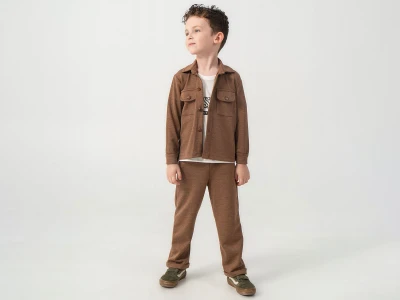 Toptan BURÇ BEBE Cepli Düğmeli Ceketli Erkek Takım  - Toptan Çocuk Giyim Beniz Kids