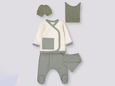 Cepli Erkek Bebe Zıbın Set